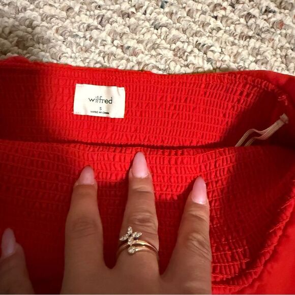 NWT Aritzia Wilfred Bonaventure Red Bouncy Tube Strapless Crop Top- Size Small - Picture 5 of 10